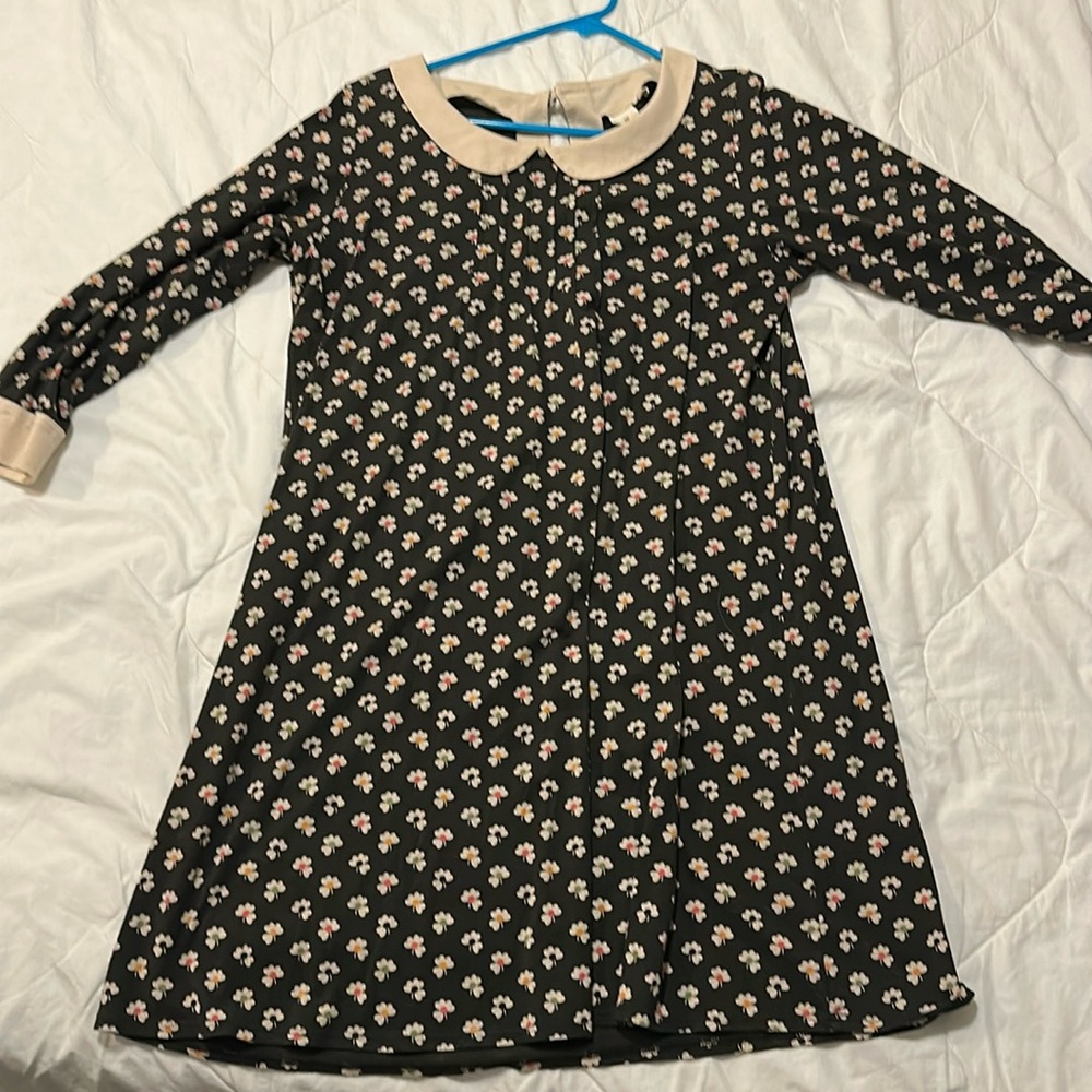 Orla Kiely A-line dress. Black Floral. Size Large.